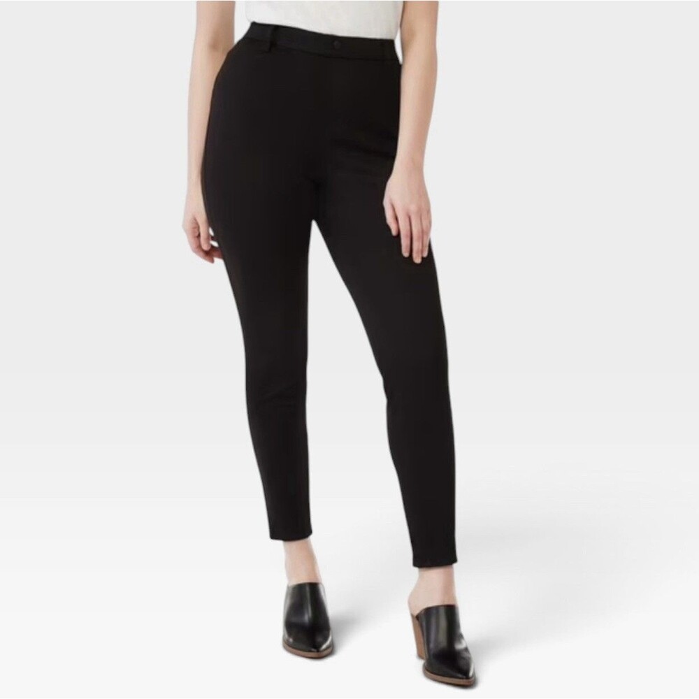 Time and Tru Black Pull On Skinny High Rise Jeggings Leggings Pants Size L 12-14